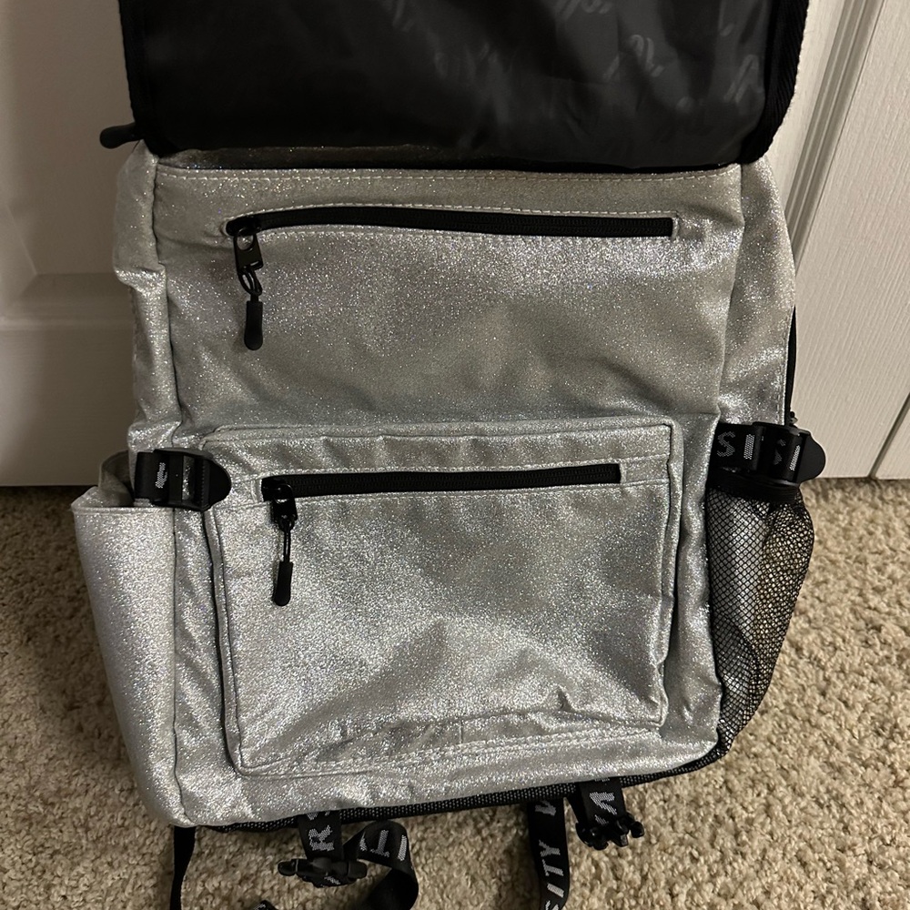 Varsity Silver Glitter Backpack - image 2